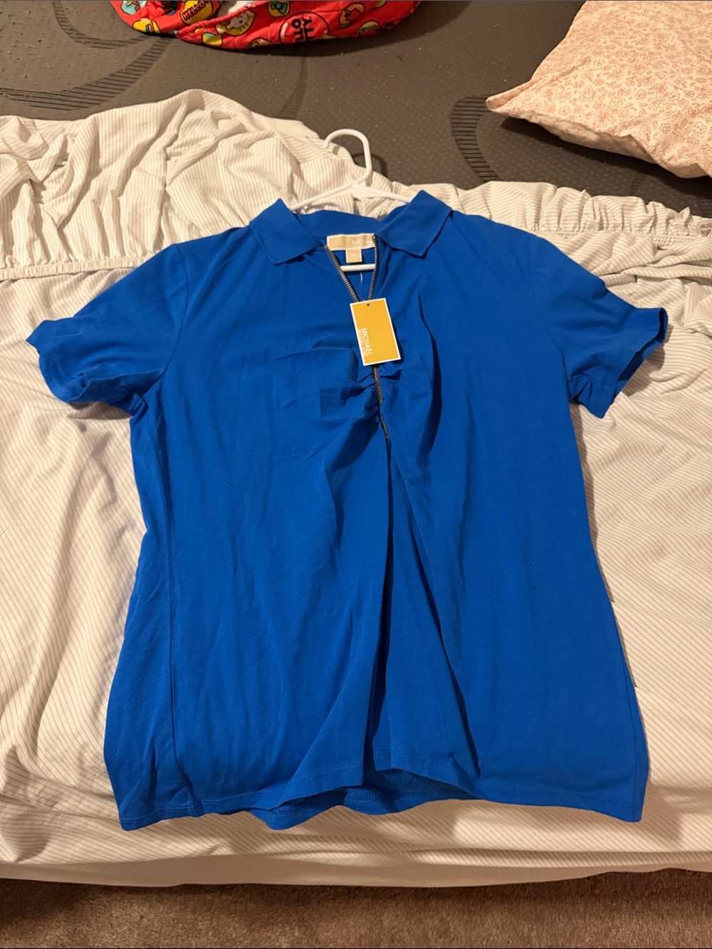 MICHAEL Michael Kors Royal Blue Short-Sleeve Button-Down Polo